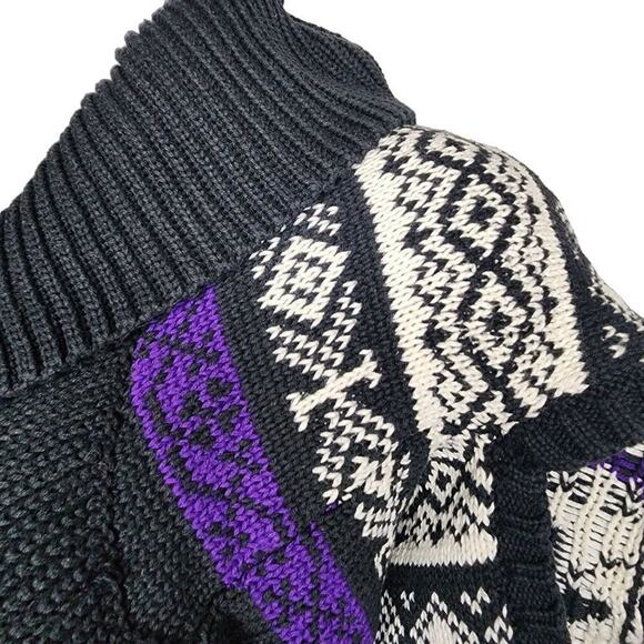 Ralph Lauren Chaps Women Sweaters, Aztec Print Knit Shrug With Pom Pom Tie, Sz M - Picture 5 of 7